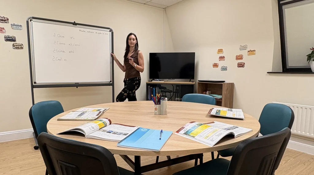 The teaching room at Hola Spanish Academy in Bishop's Stortford